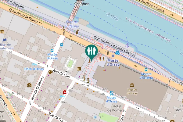 Map showing location of Esplanade Valéry Giscard d'Estaing Toilet