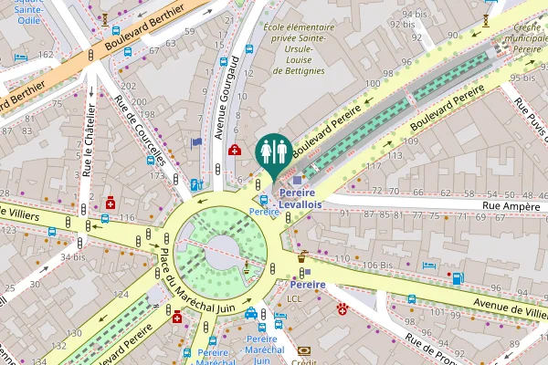 Map showing location of Boulevard Pereire 116 Toilet