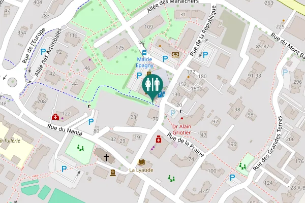 Map showing location of Rue de la République 143 Toilet