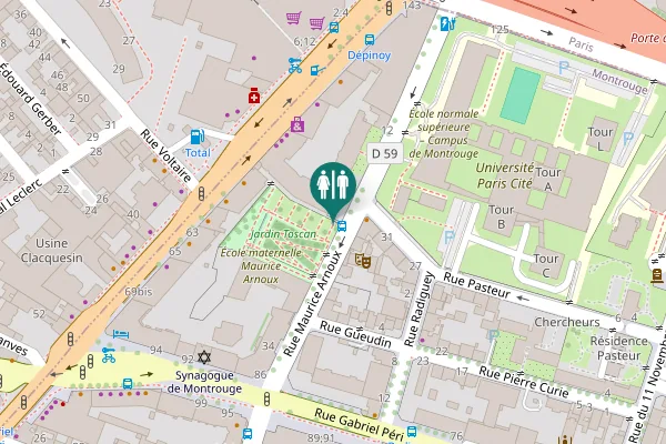 Map showing location of Rue Maurice Arnoux 20 Toilet