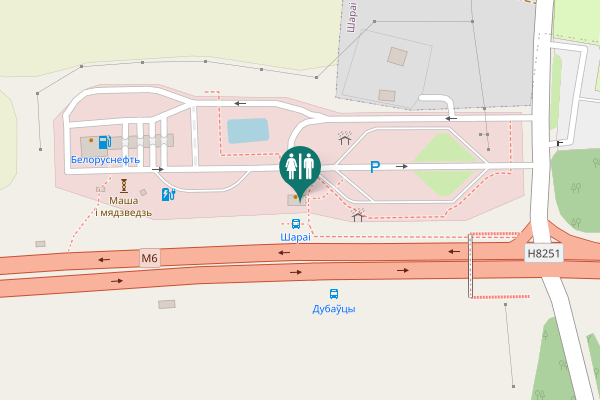 Map showing location of М6 Toilet