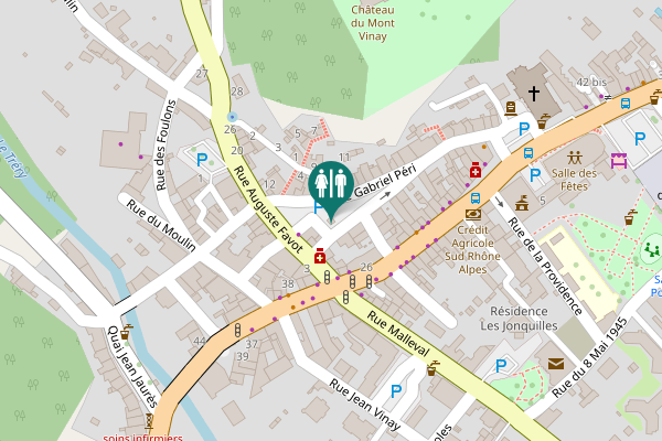 Map showing location of Place du Vercors Toilet