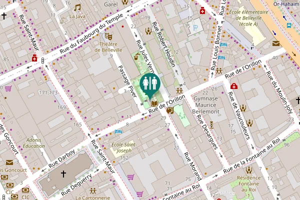 Map showing location of Rue de l'Orillon 19 bis Toilet