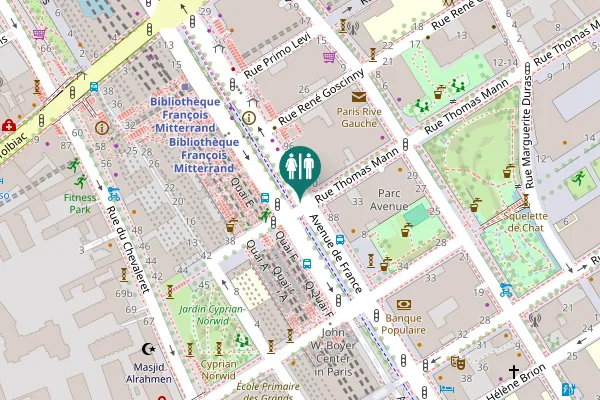 Map showing location of Avenue de France 90 Toilet