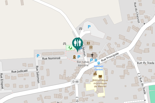 Map showing location of Rue des Mottes Toilet