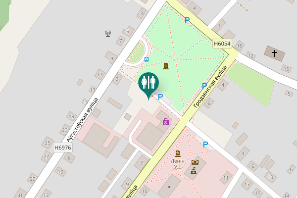 Map showing location of Аўгустоўская вуліца 2 Toilet