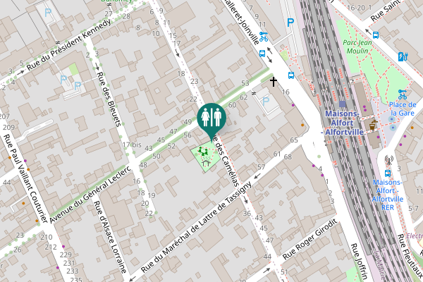 Map showing location of Rue des Camélias 26 bis Toilet