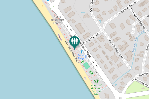 Map showing location of La Promenade Rose Toilet