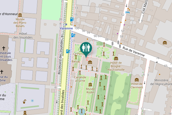 Map showing location of Rue de Varenne 77 Toilet