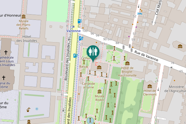 Map showing location of Rue de Varenne 77 Toilet