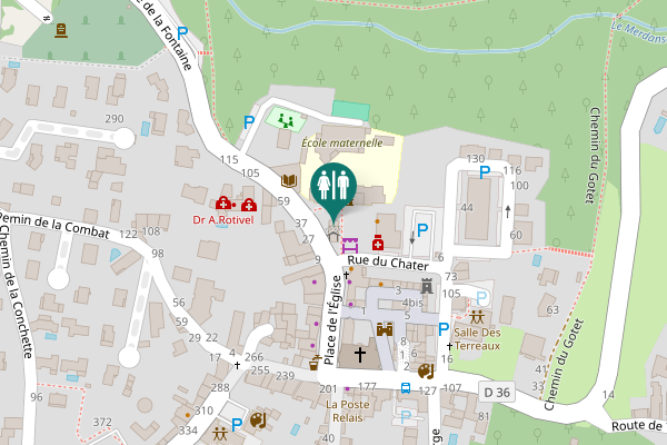 Map showing location of Place François Blanc Toilet