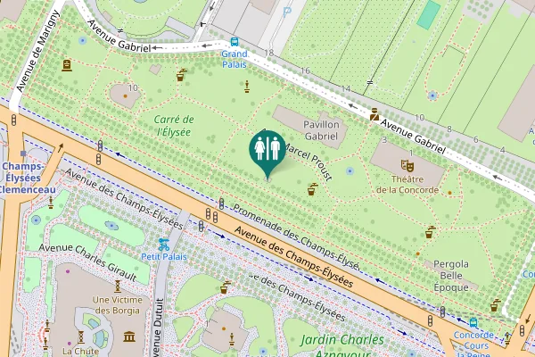 Map showing location of Allée Marcel Proust Toilet