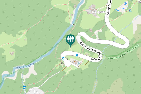 Map showing location of Route de la Cascade du Rouget Toilet