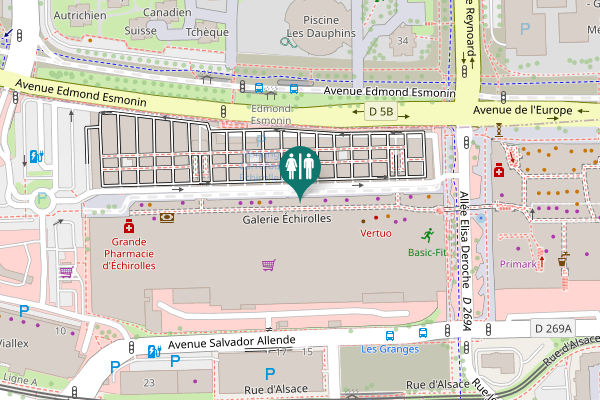 Map showing location of Galerie Échirolles 55 Toilet
