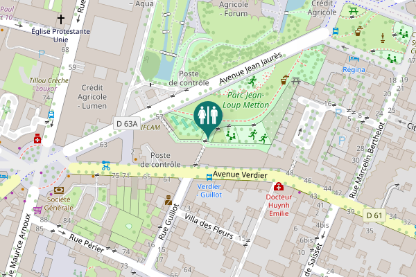 Map showing location of Avenue Verdier 58 Toilet
