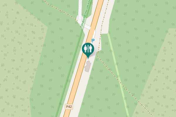 Map showing location of Р42 Toilet