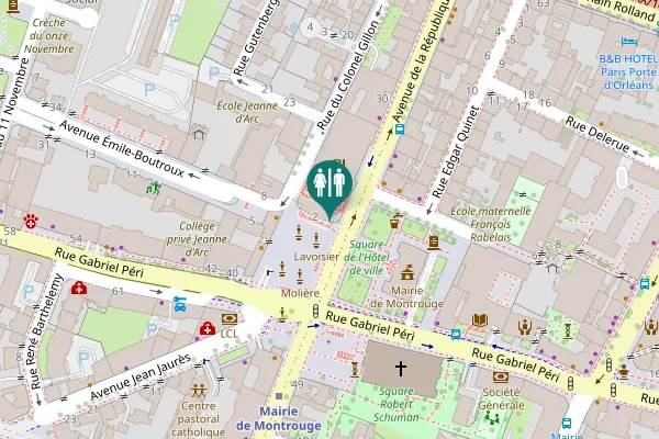 Map showing location of Place Émile Cresp 2 Toilet