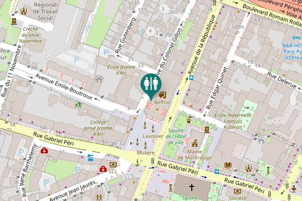 Map showing location of Place Émile Cresp 2 Toilet