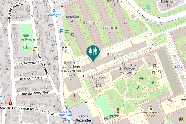 Map showing location of Parvis Alexander Grothendieck Toilet