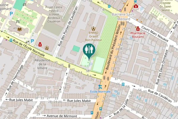 Map showing location of Rue de l'École Normale 5 b Toilet