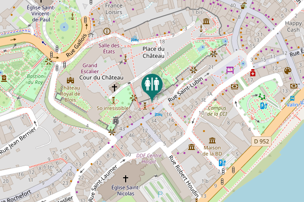Map showing location of Place Étienne Gaudet Toilet