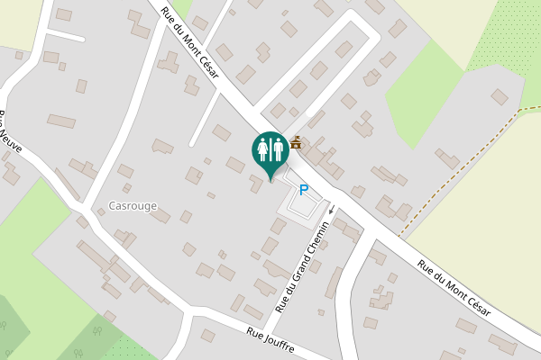 Map showing location of Rue du Mont César Toilet
