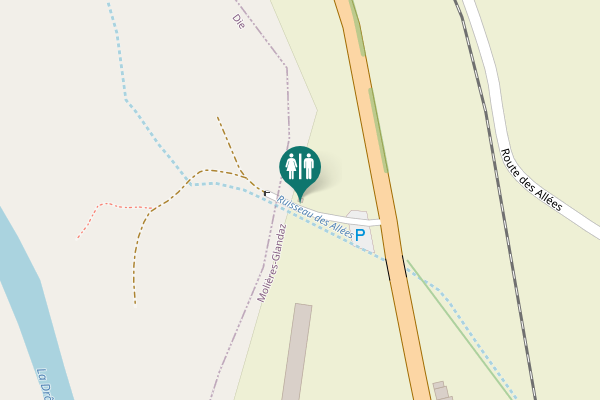 Map showing location of Route de Gap Toilet