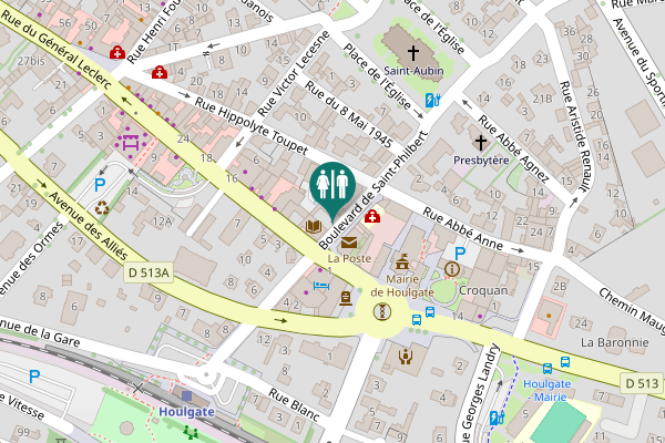 Map showing location of Boulevard de Saint-Philbert 3 Toilet