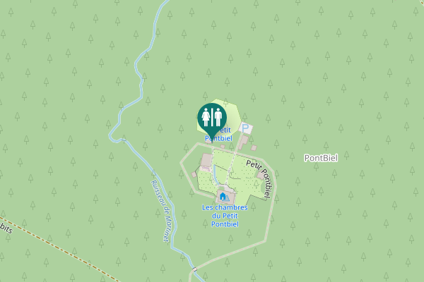 Map showing location of Petit Pontbiel Toilet