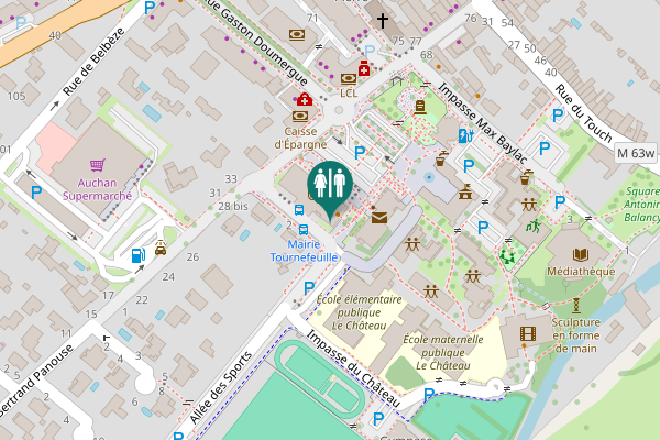 Map showing location of Place de la Mairie 1 Toilet