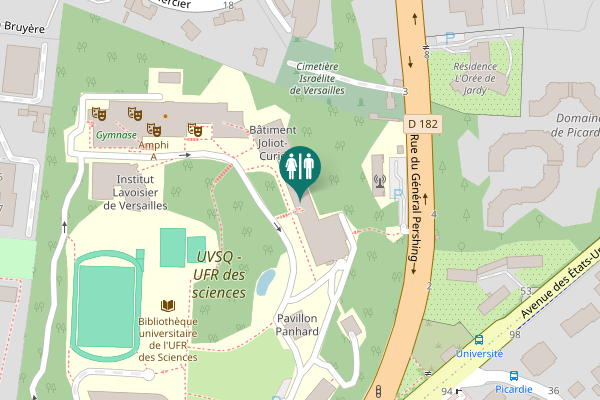 Map showing location of Avenue des États-Unis 45 Toilet