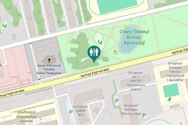 Map showing location of вуліца Курчатава 10 Toilet