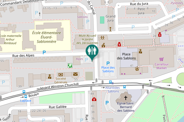 Map showing location of Rue du Cantal 9 Toilet