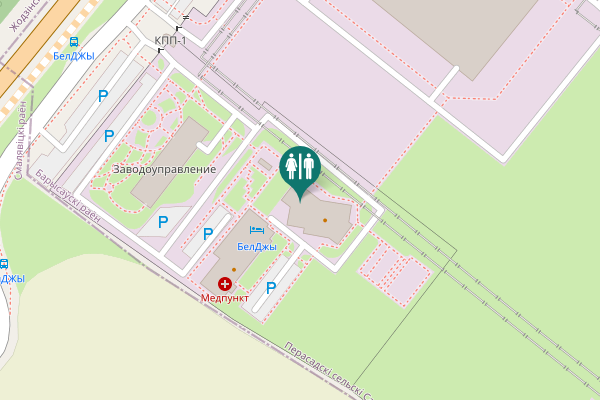 Map showing location of Перасадскі сельскі Савет Toilet
