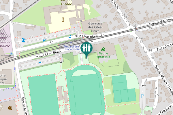 Map showing location of Rue Léon Blum Toilet