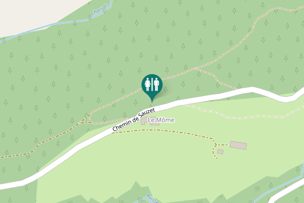 Map showing location of Chemin de Sauzet Toilet