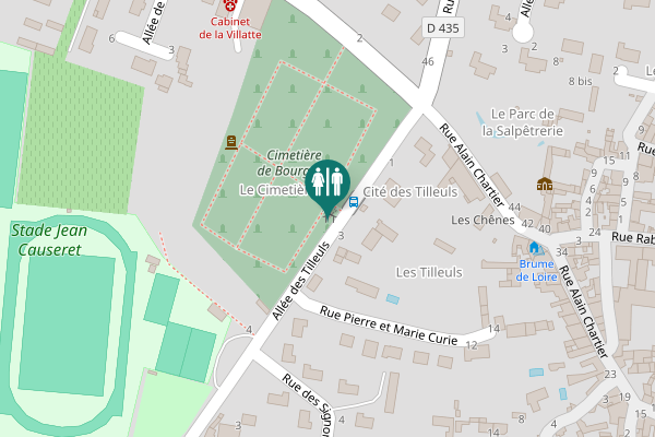 Map showing location of Allée des Tilleuls 2 Toilet
