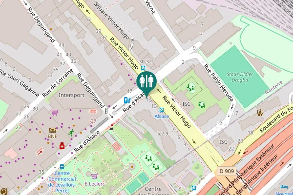 Map showing location of Rue Victor Hugo 15 Toilet