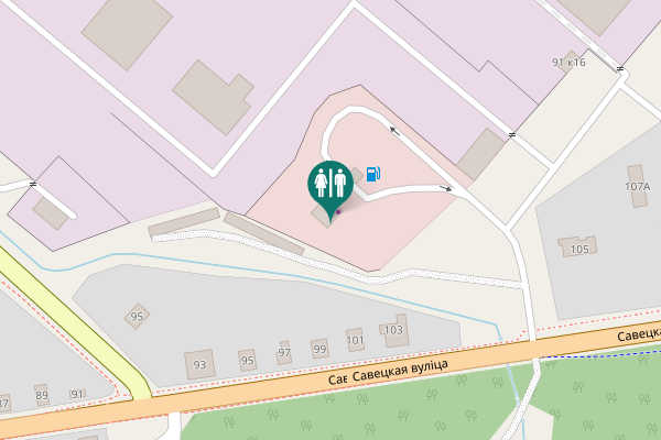 Map showing location of Савецкая вуліца 105А Toilet