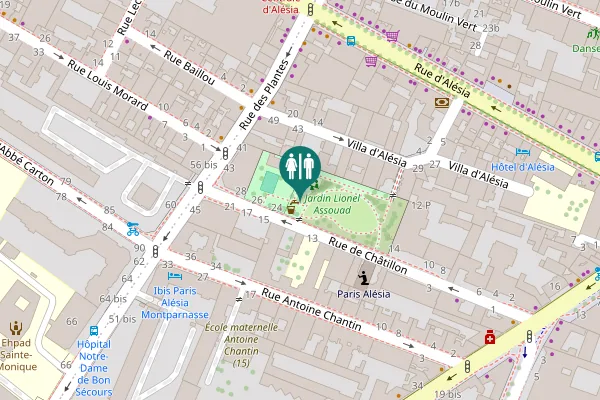 Map showing location of Rue de Châtillon 22 Toilet