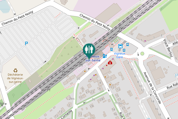 Map showing location of Place du Président Robert Lakota 2 Toilet