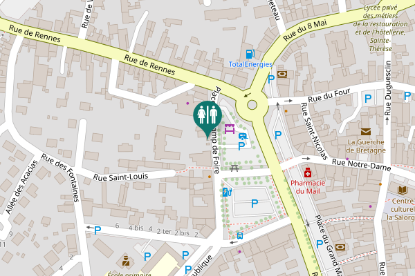 Map showing location of Place du Champ de Foire 17 Toilet