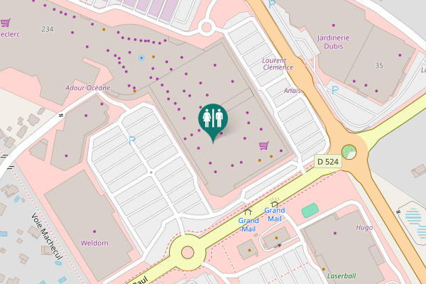 Map showing location of Boulevard Saint-Vincent de Paul 1141 Toilet