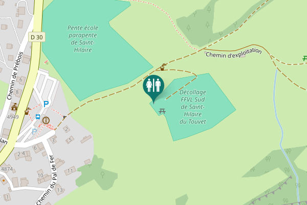 Map showing location of Chemin du Décollage Sud Toilet