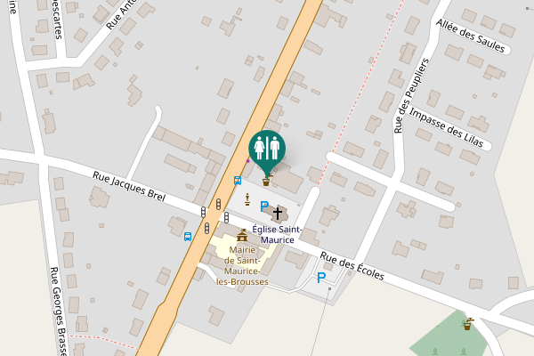 Map showing location of Place de l'Église 12 Toilet