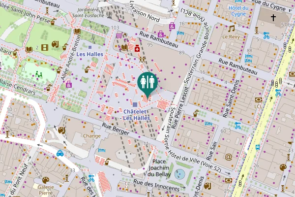 Map showing location of Passage de la Canopée 3 Toilet
