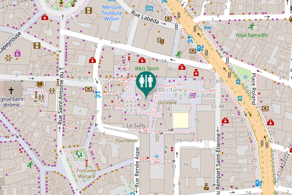 Map showing location of Place Occitane 1 Toilet
