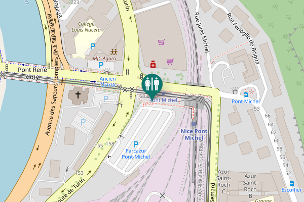 Map showing location of Route de Turin 168 Toilet