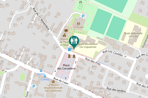 Map showing location of Place des Canadiens 8 Toilet