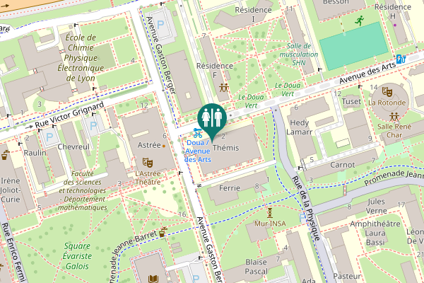Map showing location of Toilettes mixtes